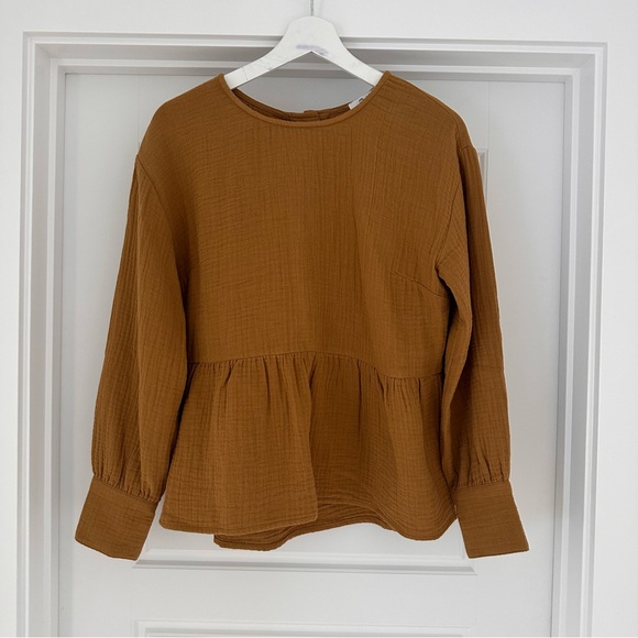 Madewell Tops - Madewell Rust Peplum Blouse
